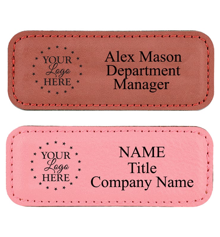 Small Rectangle Leatherette Badge