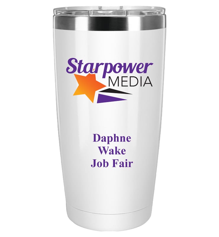 White Color Printed Tumbler 20oz