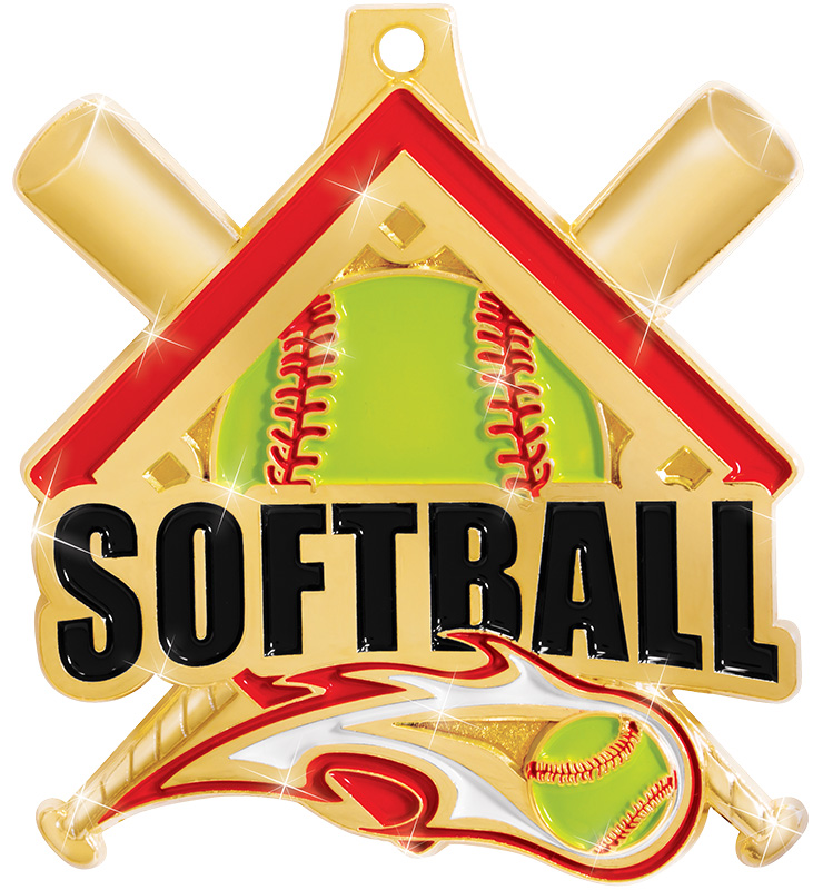 2" Softball Shiny Captain Medals