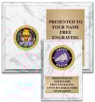 White Marbleized Insert Plaques