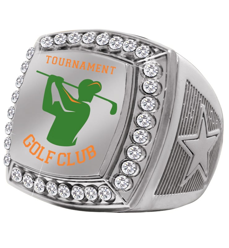 Custom Deluxe Printz Silver Star Ring With Ring Box