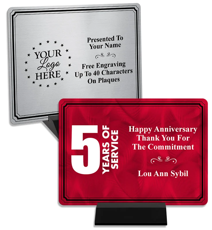 Horizontal Metal Plaques On Stand