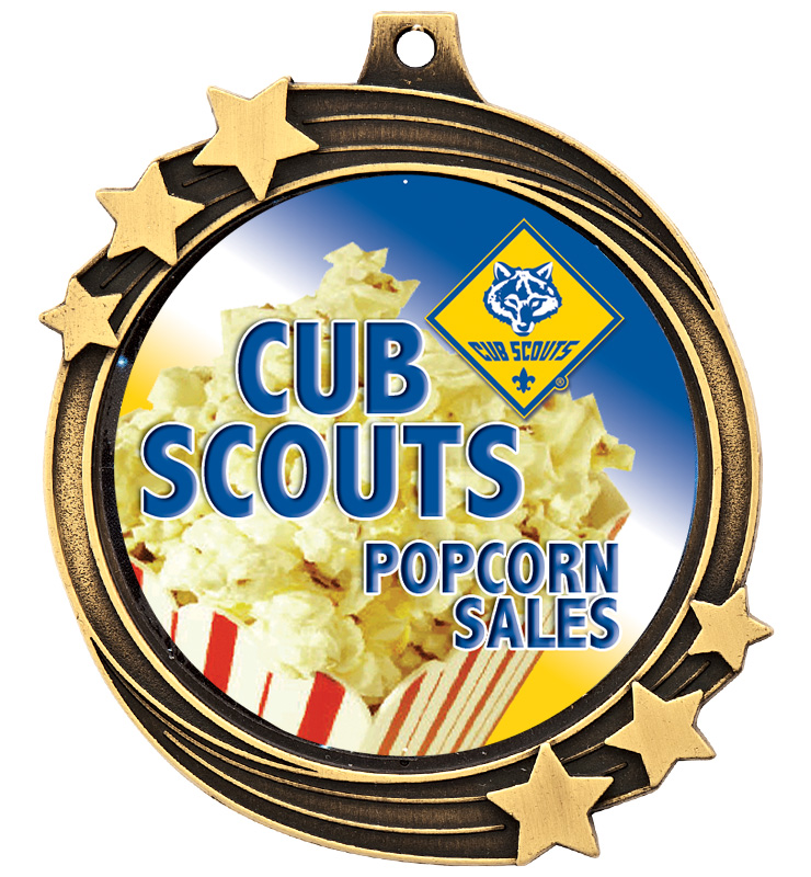 2 1/2" Gold Shooting Star Medal