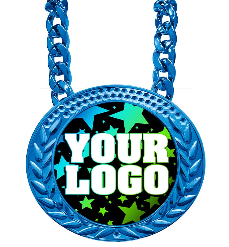 6" Blue Famous Insert Medal
