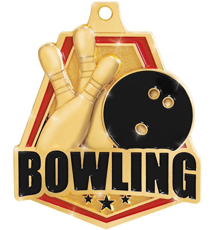2" Bowling Shiny Captain Medal