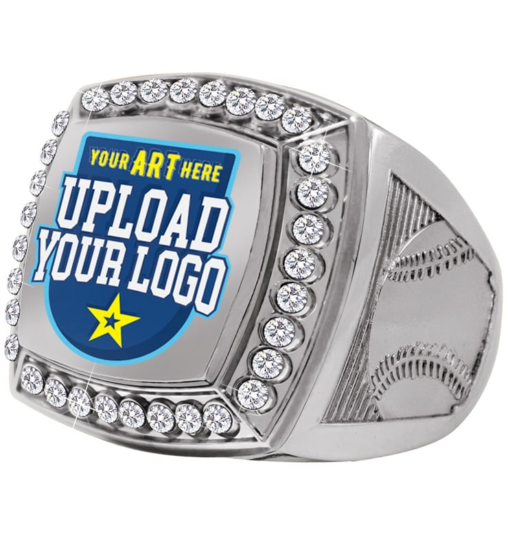 Custom Deluxe Printz Silver Baseball Ring With Ring Box