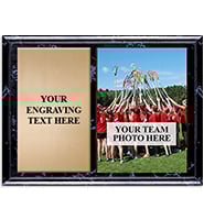 Black Marbleized Horizontal Team Photo Plaque