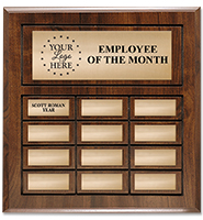 12 Plate Cherry Wood Perpetual Plaque