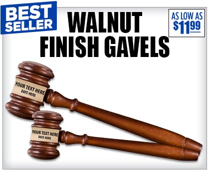 Walnut Finish Gavels