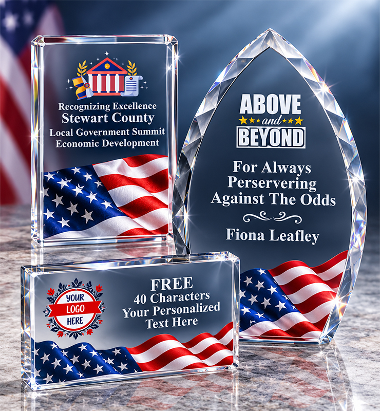 American Flag Crystals And Acrylics