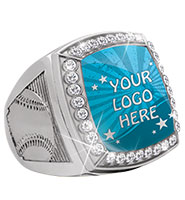 Custom Deluxe Insert Silver Baseball Ring