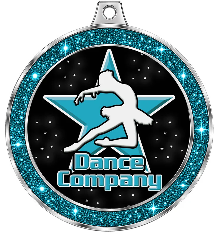 2 1/2" Teal Glitter Insert Medal