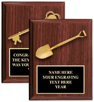 Metal Mount Wood Plaque