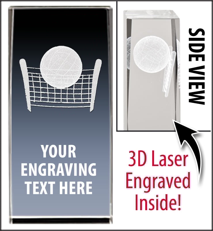 Volleyball 3D Laser Crystal