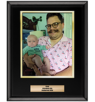 Shiny Black Vertical Slide-In Photo Frame Plaque