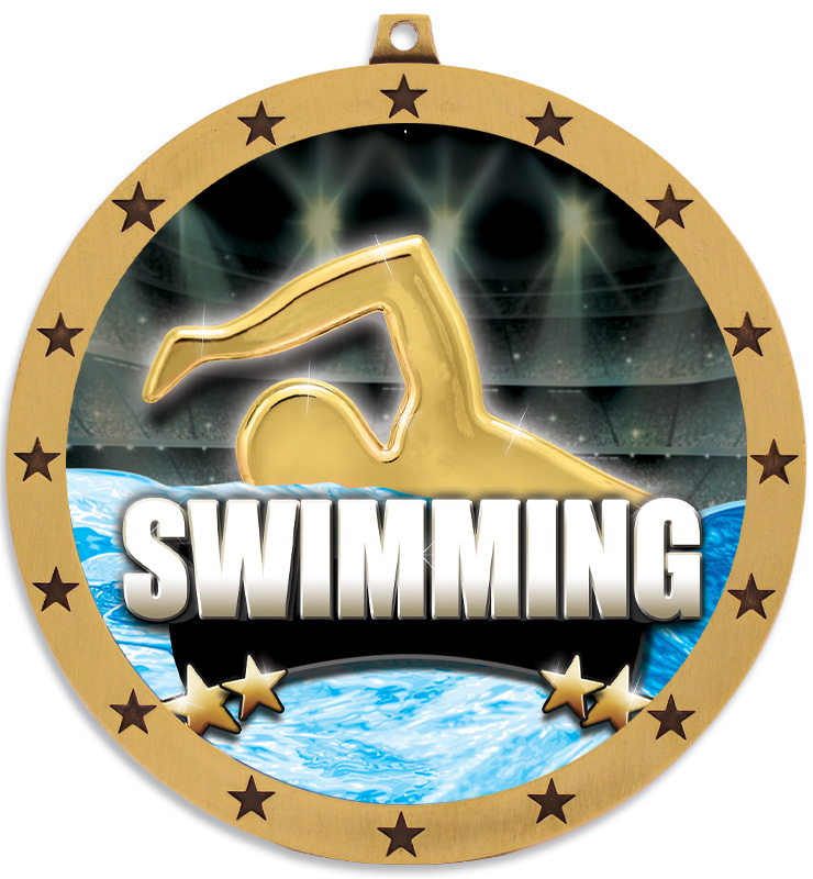 4" Colossal Swimming Medals