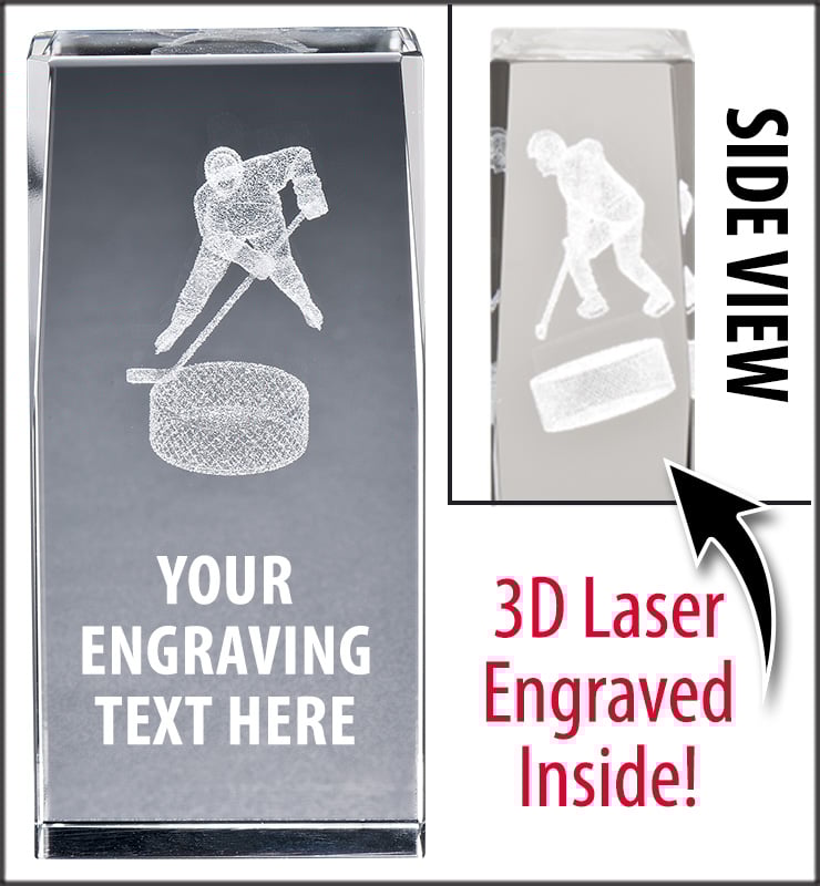 Hockey 3D Laser Crystal