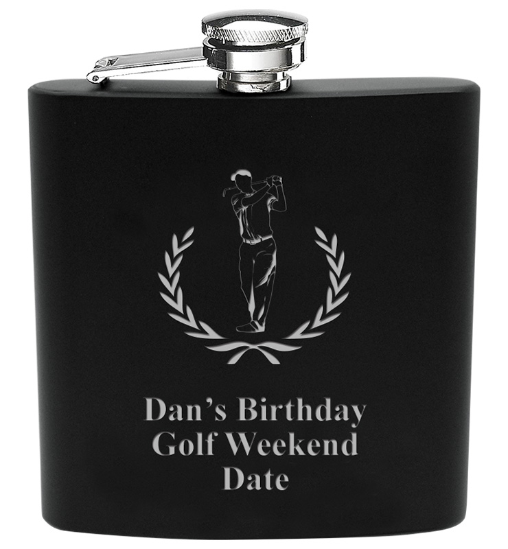 Golf Black Stainless Steel Flask