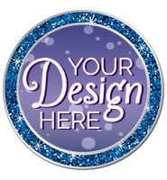 1.3" Blue Glitter Insert Pin