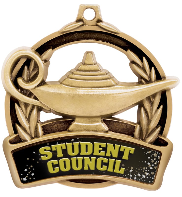 2" Lamp Of Learning Student Council Medal