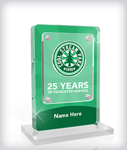 Crown Awards Personalized Acrylic Trophy - 9 Inch Custom Printed Award With Wood Base
