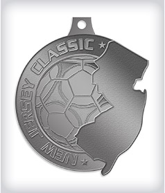 Antique Silver Custom Soccer Medals image