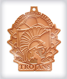 Shiny Bronze Custom Soccer Medals image