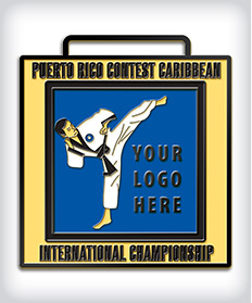 Black Dyed Custom Marital Arts Medals image