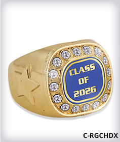 Custom Metal Inlay Gold Crystal Accent Ring image