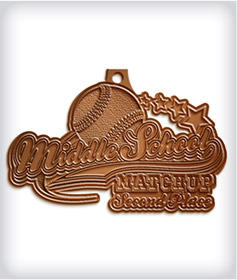 Antique Bronze Custom Baseball Medals image