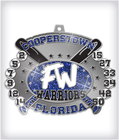 Glitter Custom Baseball Medals image