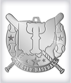 Shiny Silver Custom Baseball Medals image