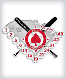 Custom State Shaped Baseball Medals image