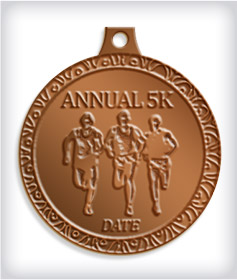Antique Bronze Custom 5K Medals image