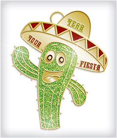 Glitter Custom Fiesta Medals image