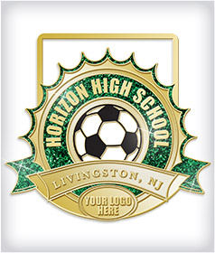 Glitter Custom Soccer Medals image