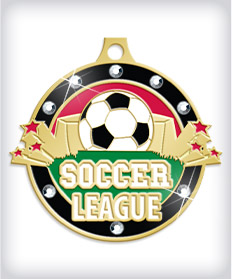 Rhinestone Custom Soccer Medals image