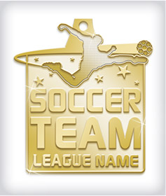 Shiny Gold Custom Soccer Medals image
