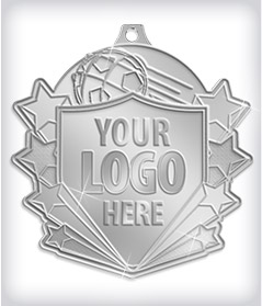 Shiny Silver Custom Soccer Medals image