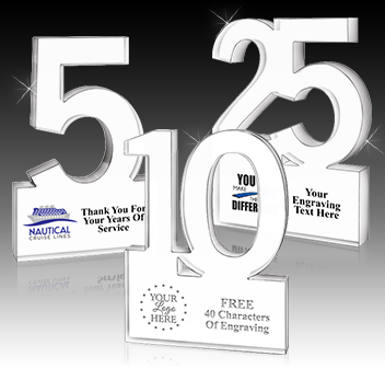 Years Of Service Acrylics FREE 40 Characters Of Engraving