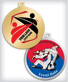 Color Printed Custom Marital Arts Medals image