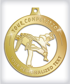 Shiny Gold Custom Marital Arts Medals image