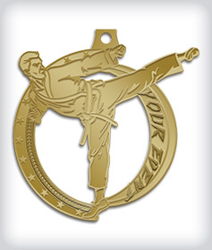 Antique Gold Custom Marital Arts Medals image