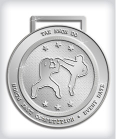 Shiny Silver Custom Marital Arts Medals image