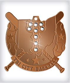 Antique Bronze Custom Rhinestone Medals image