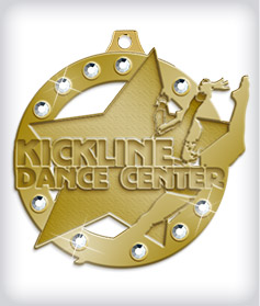 Antique Gold Custom Rhinestone Medals image