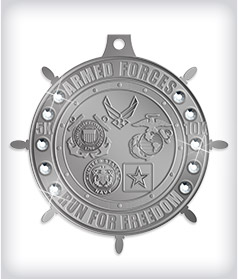 Antique Silver Custom Rhinestone Medals image