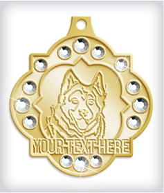 Shiny Gold Custom Rhinestone Medals image