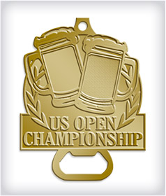 Antique Gold Custom Bottle Opener Medals image