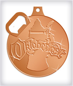 Shiny Bronze Custom Bottle Opener Medals image